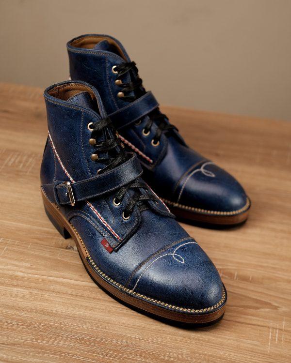 TXTURE | Men’s Boots Warhorse Boots Cadena – Crazy Cow Leather with Denim Selvedge Lin
